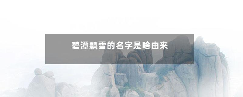 碧潭飘雪的名字是啥由来